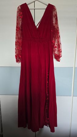 🆕️ Rotes Maxikleid - 44/46 - Stickerei 7️⃣