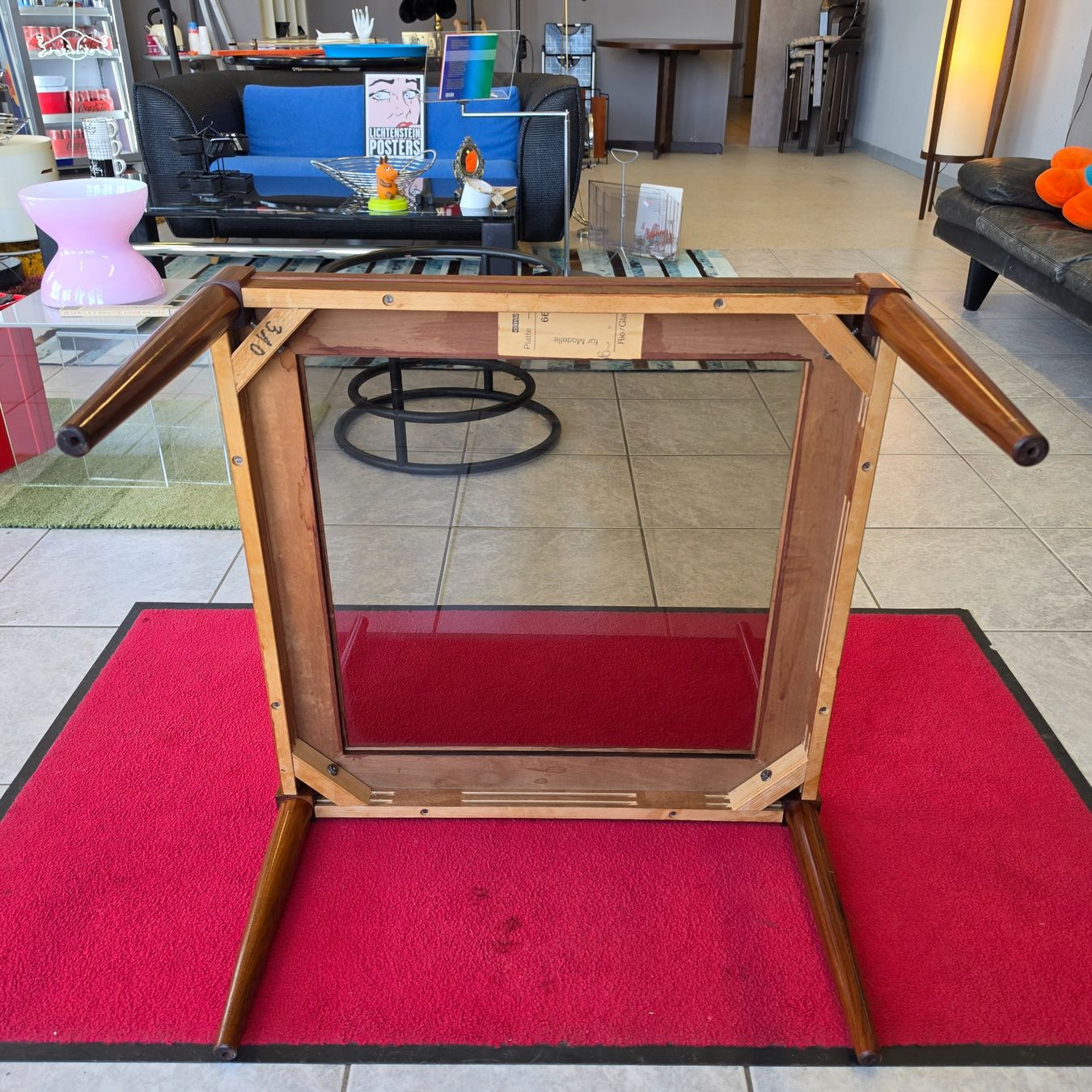 Tische: Palisander Couchtisch Coffee-Table mit Rauchlglas Salontisch – Gebraucht aus Nottwil von Wondewa-Shop 5