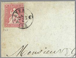 24D 0 ESTAVAYER 12 FEV 60, KL. BRIEFTEIL SIGN. MARCHAND, Ia!