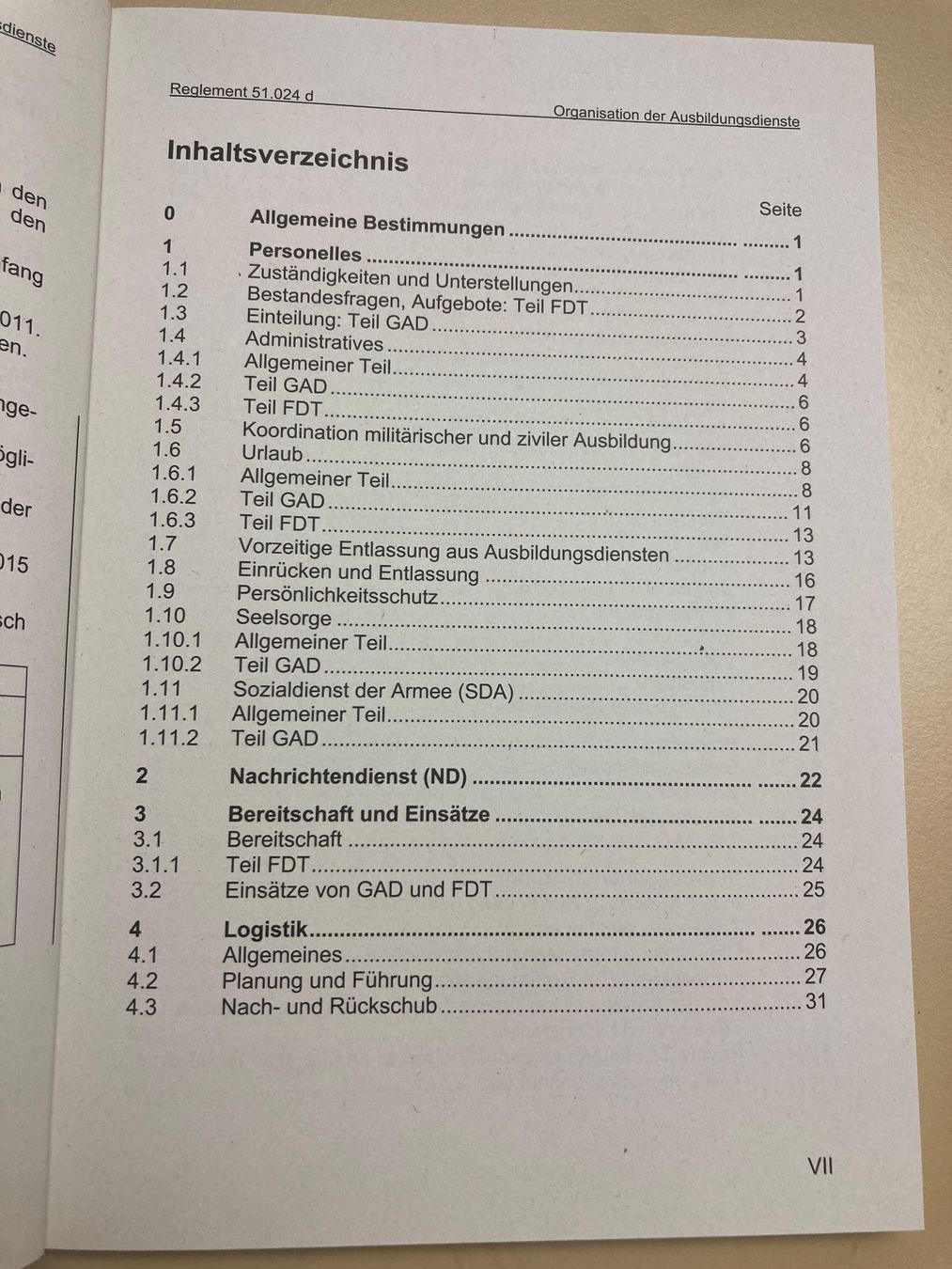 Bücher: Reglement: Organisation der Ausbildungsdienste - CH Armee – Gebraucht aus Brütten von Hst1 1