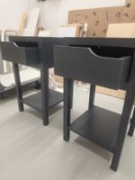 Nachttisch grau mit Schublade und Fach 2 Stk