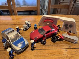 Playmobil Polizei & Porsche Garage Konvolut zu verkaufen!