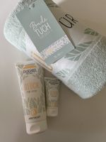 Geschenkset: Duschtuch, Handcreme & Duschgel "Glück"!
