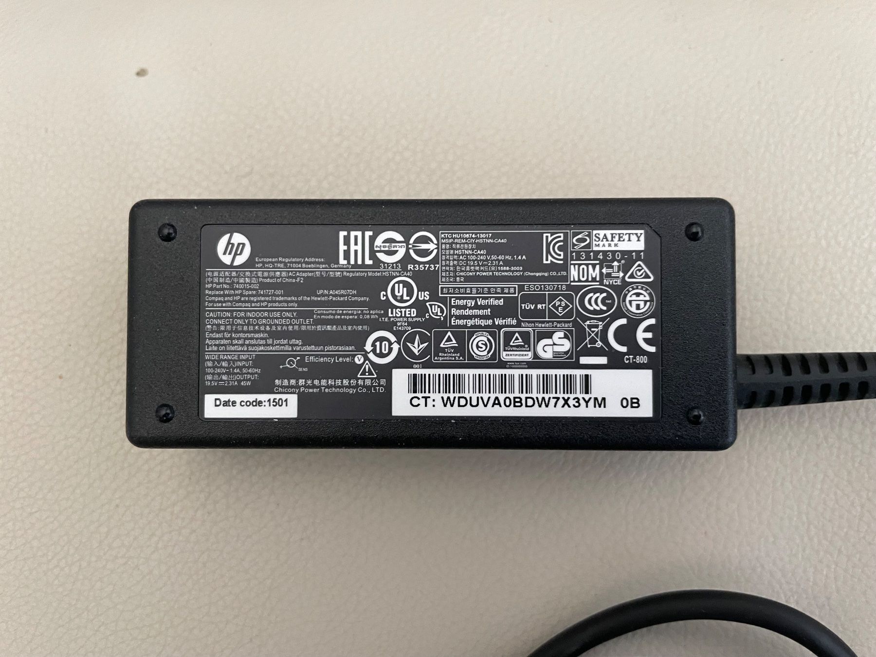 Hewlett Packard Chargeur: HP 45W Notebook Netzteil - CH-Stecker - TOPZUSTAND – D'occasion à Ittigen par olli68 1