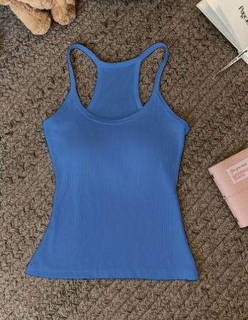 NEUES Top mit Brust Pads integriert blau Gr. S - 225440