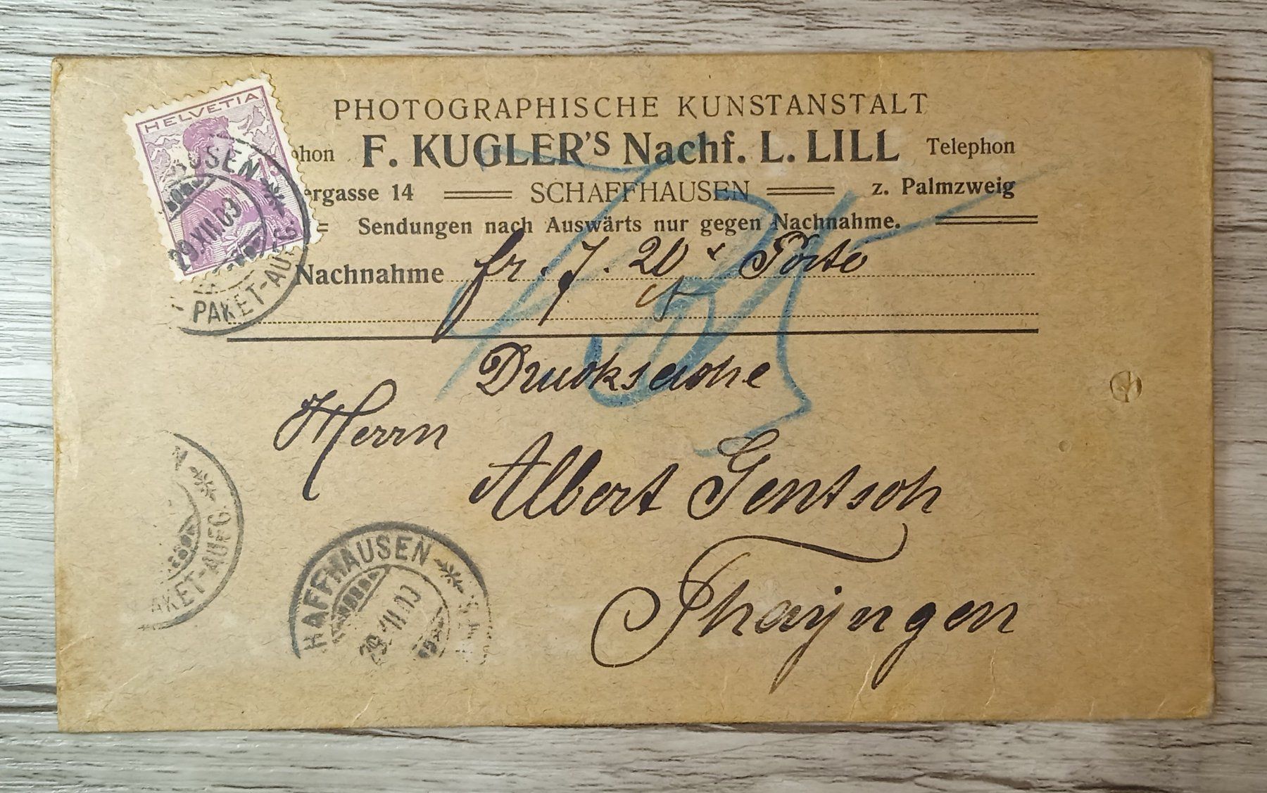 Tutti i francobolli: TR48 Enveloppe + Timbre Suisse 1903 – Usato da Cousset venduto da Patrick_Collections