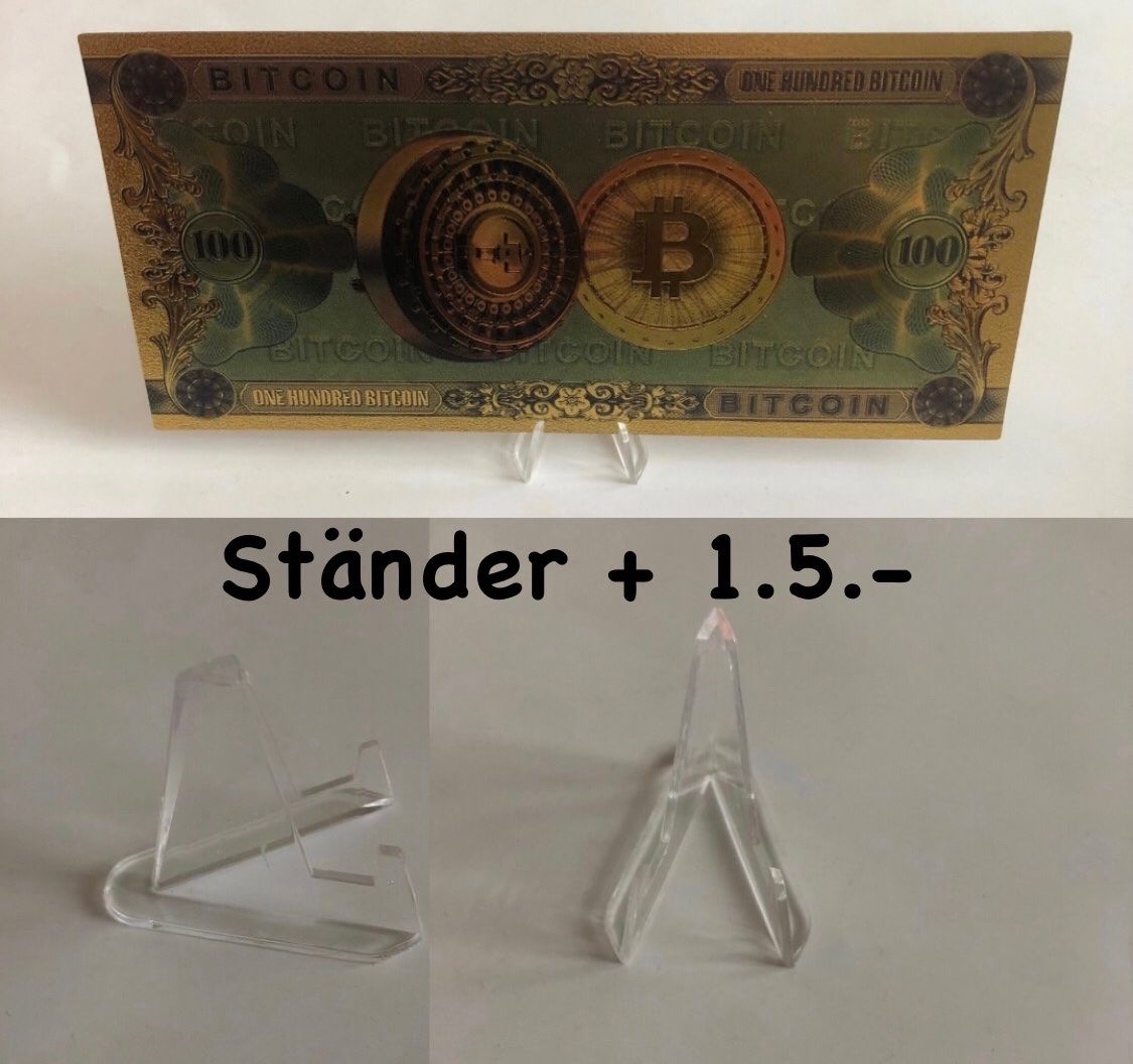 100 Bitcoin Note! Goldenfarbig herausgearbeitet (Neuf (Voir description)) à  Altstätten SG pour CHF 5 – avec livraison | Acheter sur Ricardo