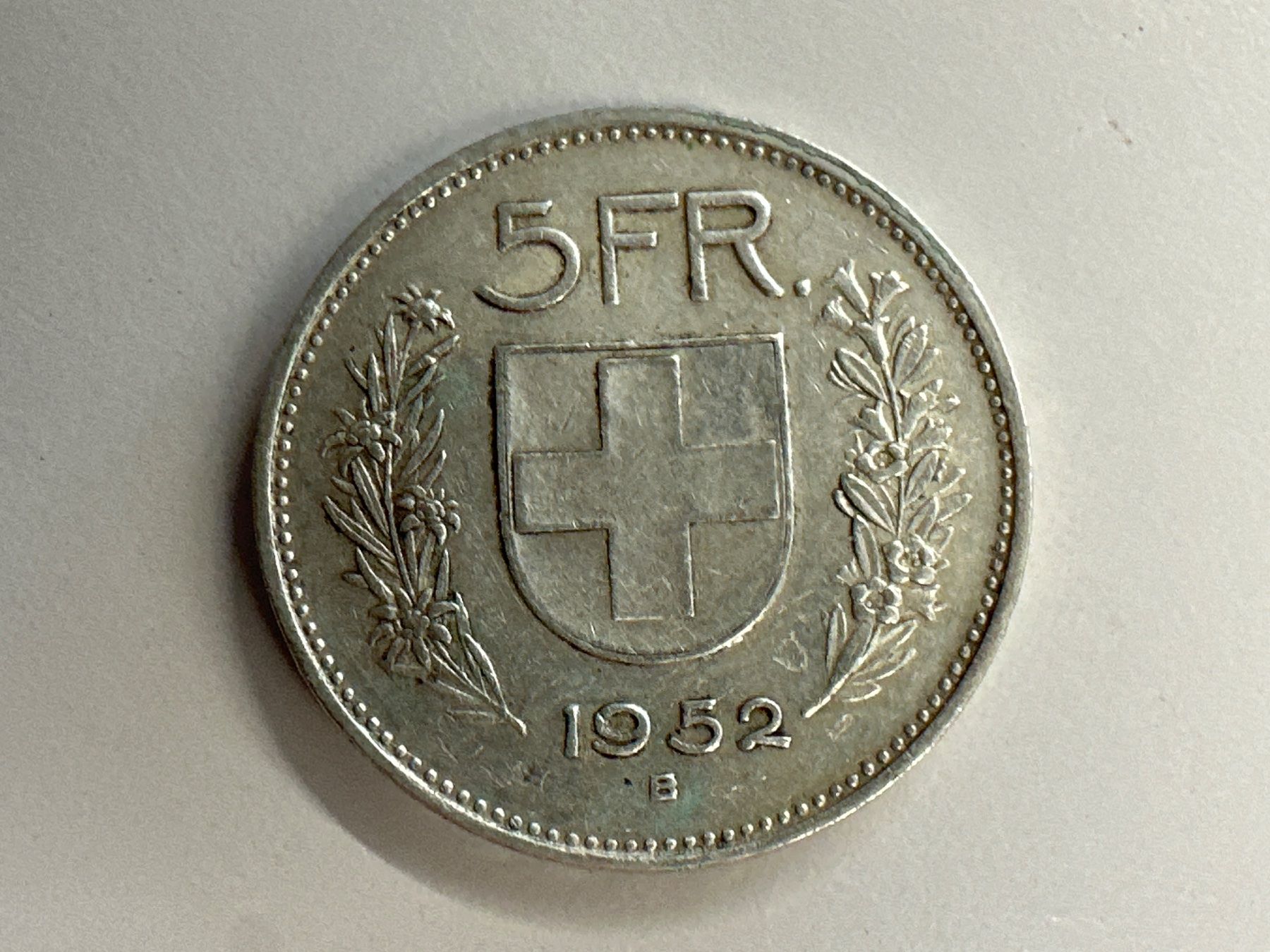 Tutti le monete: 5 Fr. Silber Schweiz 1952 – Usato da Herisau venduto da herau