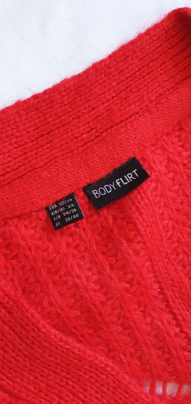 Jacken: Rote Strickjacke, Longcardigan 32/34, XS – Neu (gemäss Beschreibung) aus Niederbuchsiten von klengyel 2