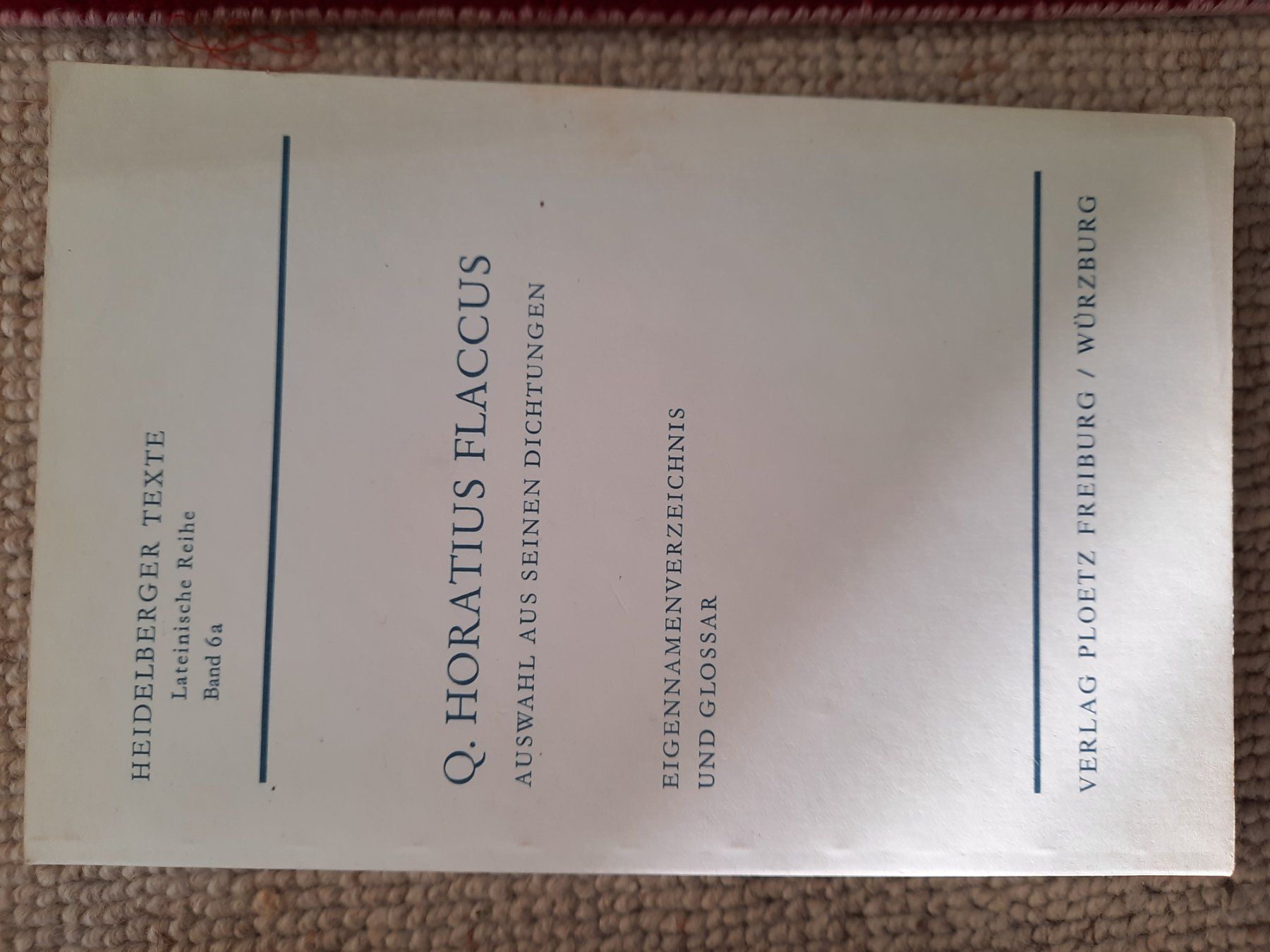 Bücher: Horatius & Vergil; Deutsche Uebersetzung – Gebraucht aus Niederteufen von Buecherwurm_70 1