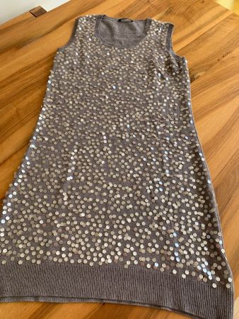 LUISA CERANO edel Pailettenkleid Luxus mit Kaschmir Seide 40