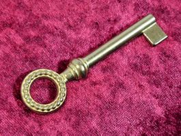 1 Möbel Hohl Schlüssel, 7.5cm, Messing - NEU (3674#MBS3)