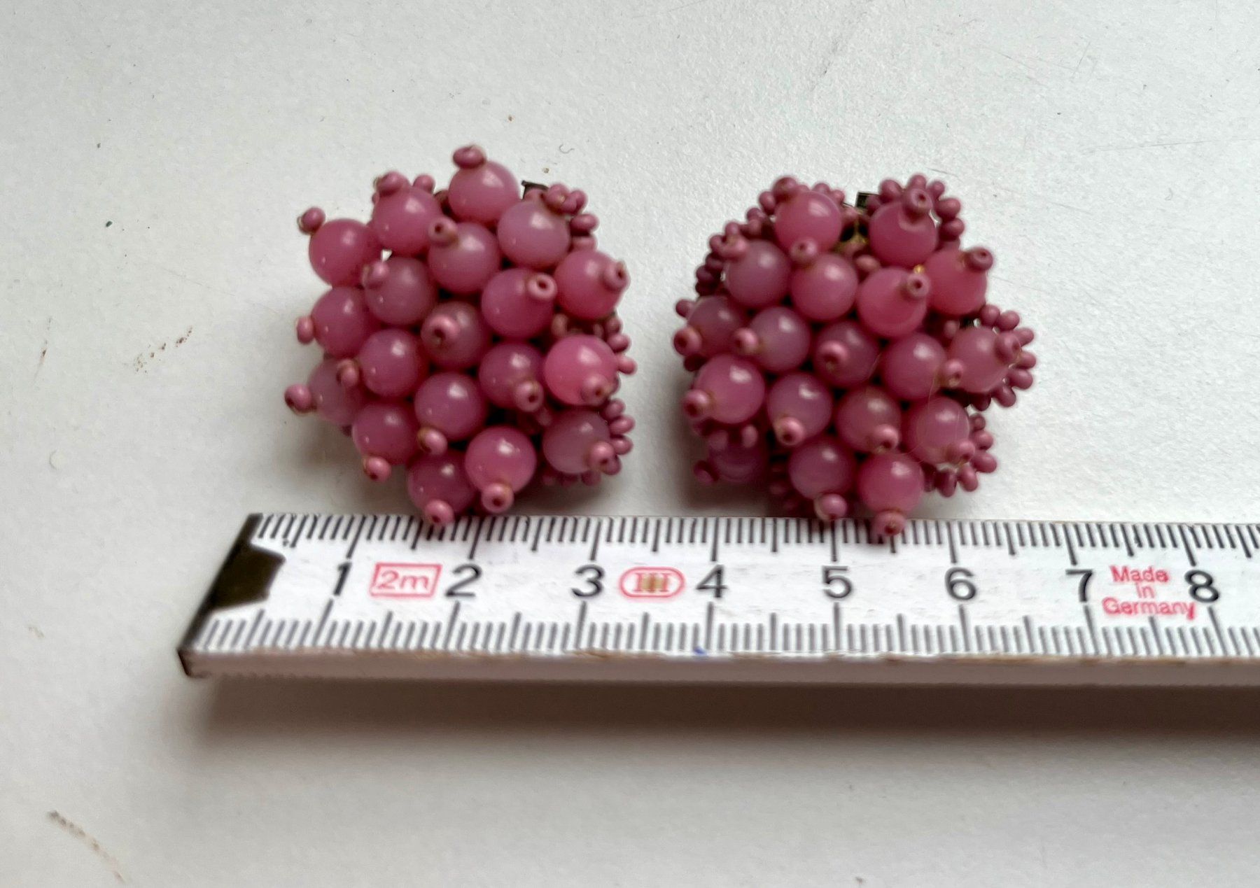 Orecchini pendenti & Orecchini a lobo: Vintage Ohrclips, Modeschmuck, rosa Perlen, – Usato da Wädenswil venduto da Aniares2 4