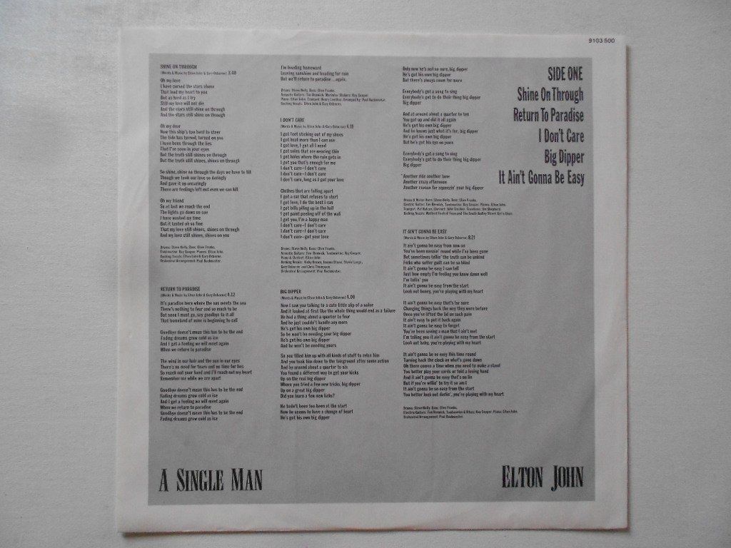 Schallplatten: ELTON JOHN  -  A SINGLE MAN – Gebraucht aus Bex von Giorgiob 2