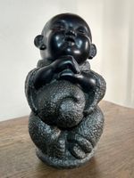 Buddha Statue, Dekofigur, Stein, Schwarz