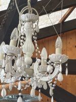Weisse Vintage Lampe, Kronleuchter für helles Zuhause!