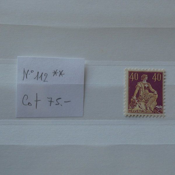 Alle Briefmarken: Nr. 112 ** HELVETIA mit Schwert – Neu (gemäss Beschreibung) aus Egliswil von Trens01