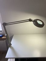 Vintage Schreibtischlampe mit Lupe, gebraucht