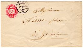 SION auf 10 Rp. Tüblibrief nach GENÈVE - mit Sackstempel