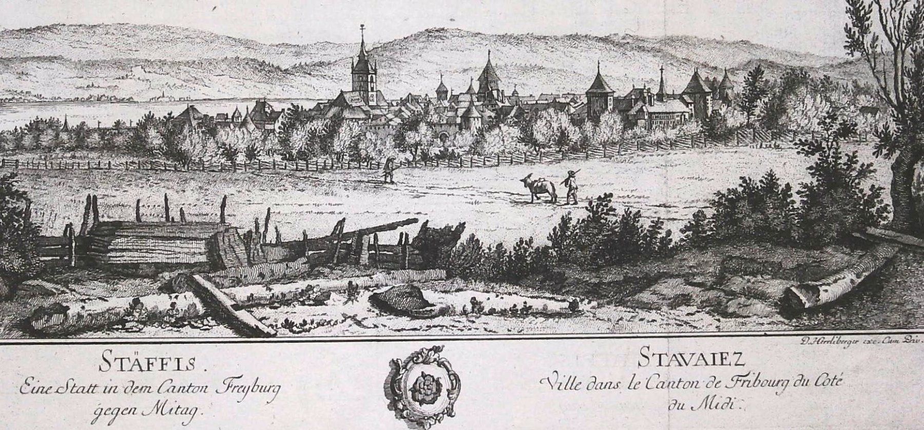 Gravures: Estavayer Originalkupferstich 1780 – D'occasion à Rafz par Helvet32 1