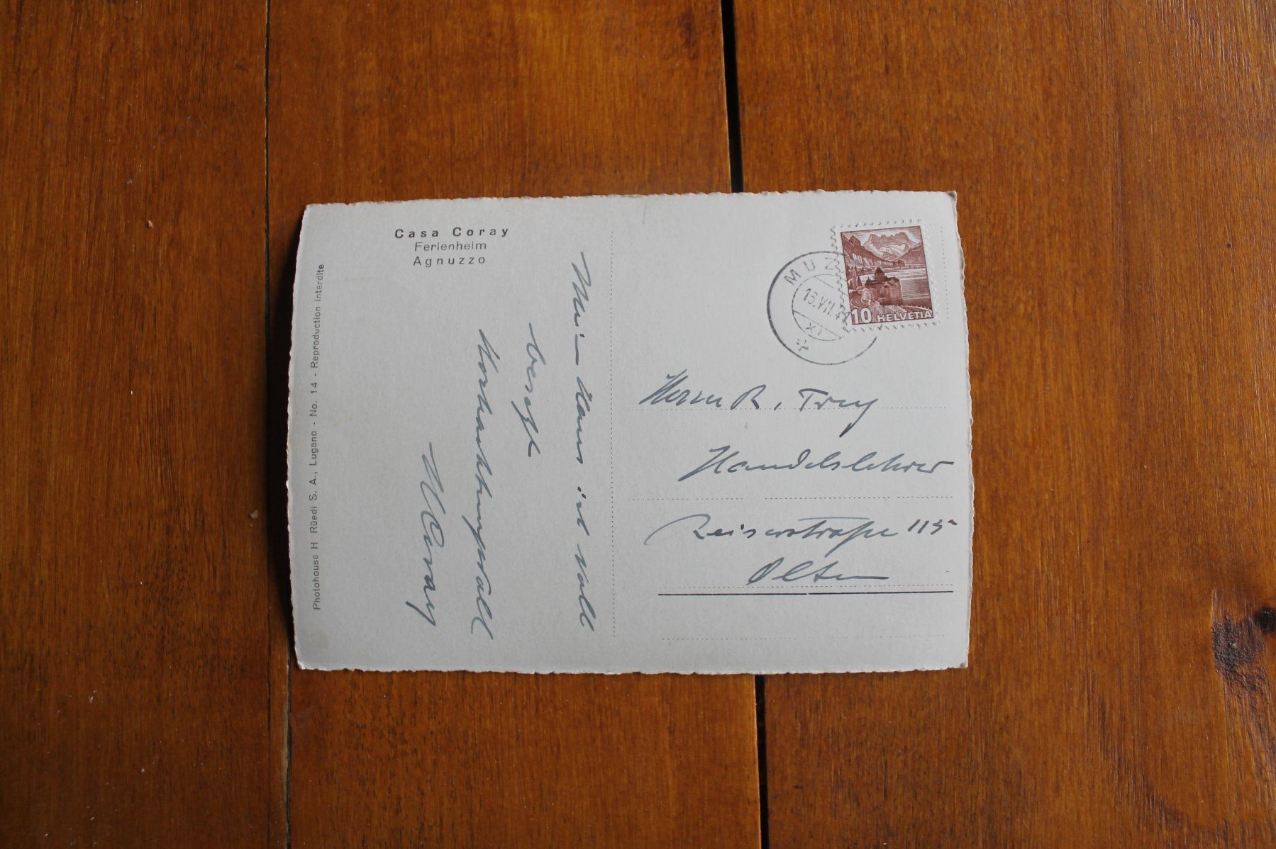 Cartoline postali: AK Agnuzzo, Casa Coray – Usato da Oftringen venduto da kambodo 1