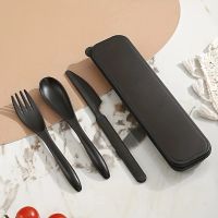 Wiederverwendbares Besteck-Set mit Box schwarz Besteck Set