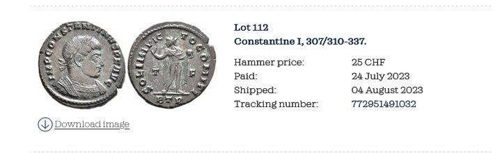 Tutti le monete: CONSTANTINE I follis – Usato da La Sarraz venduto da classicworldcoins 2