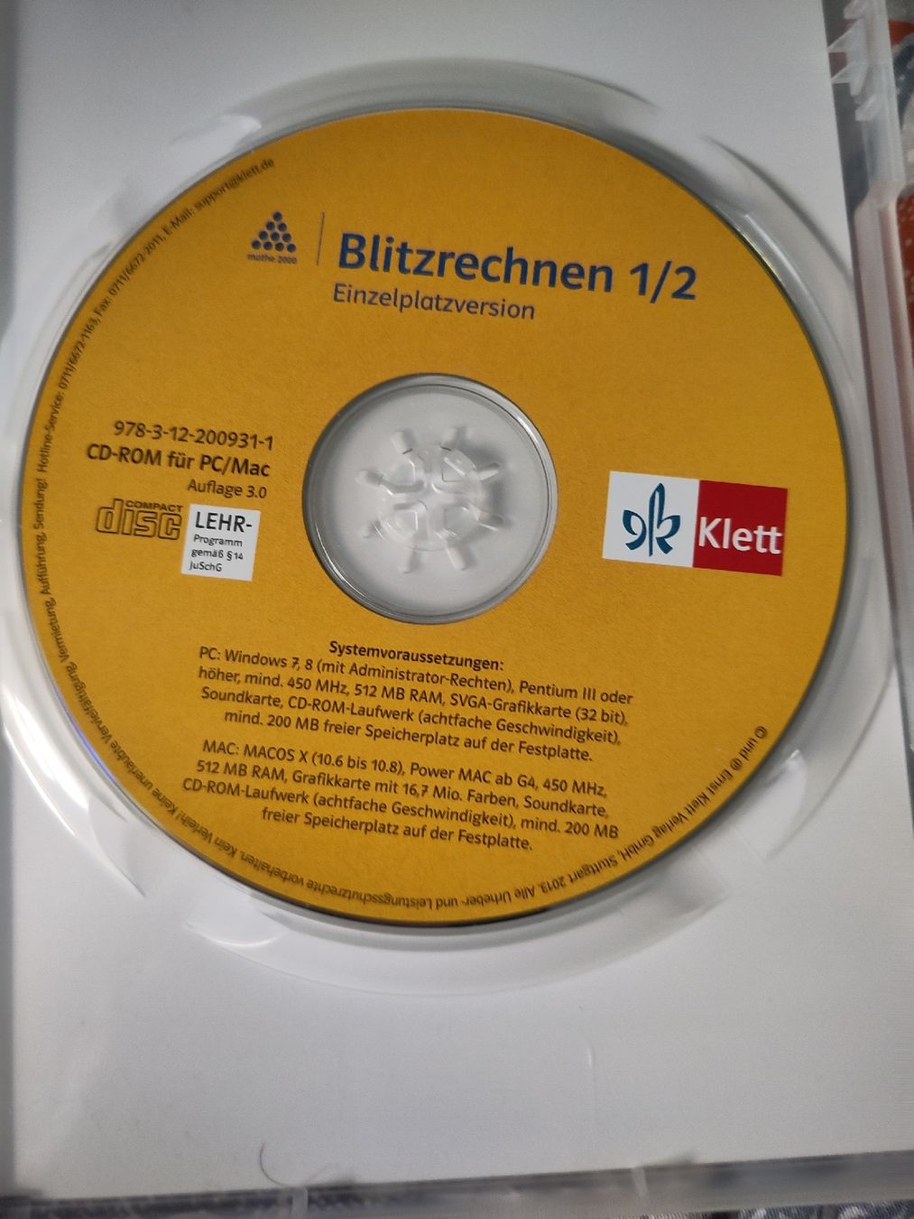 CD: Blitzrechnen 1/2 Klett Lehrprogramm Einzelplatzversion – Usato da Golino venduto da noko09 1