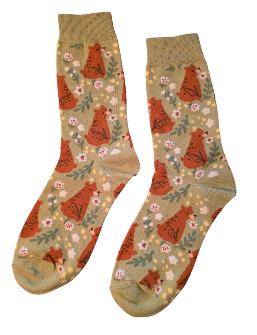 Calze: Socken Bären/Blumen/Bear/Flowers – Nuovo e nell'imballaggio originale da Zürich venduto da amysmith 1