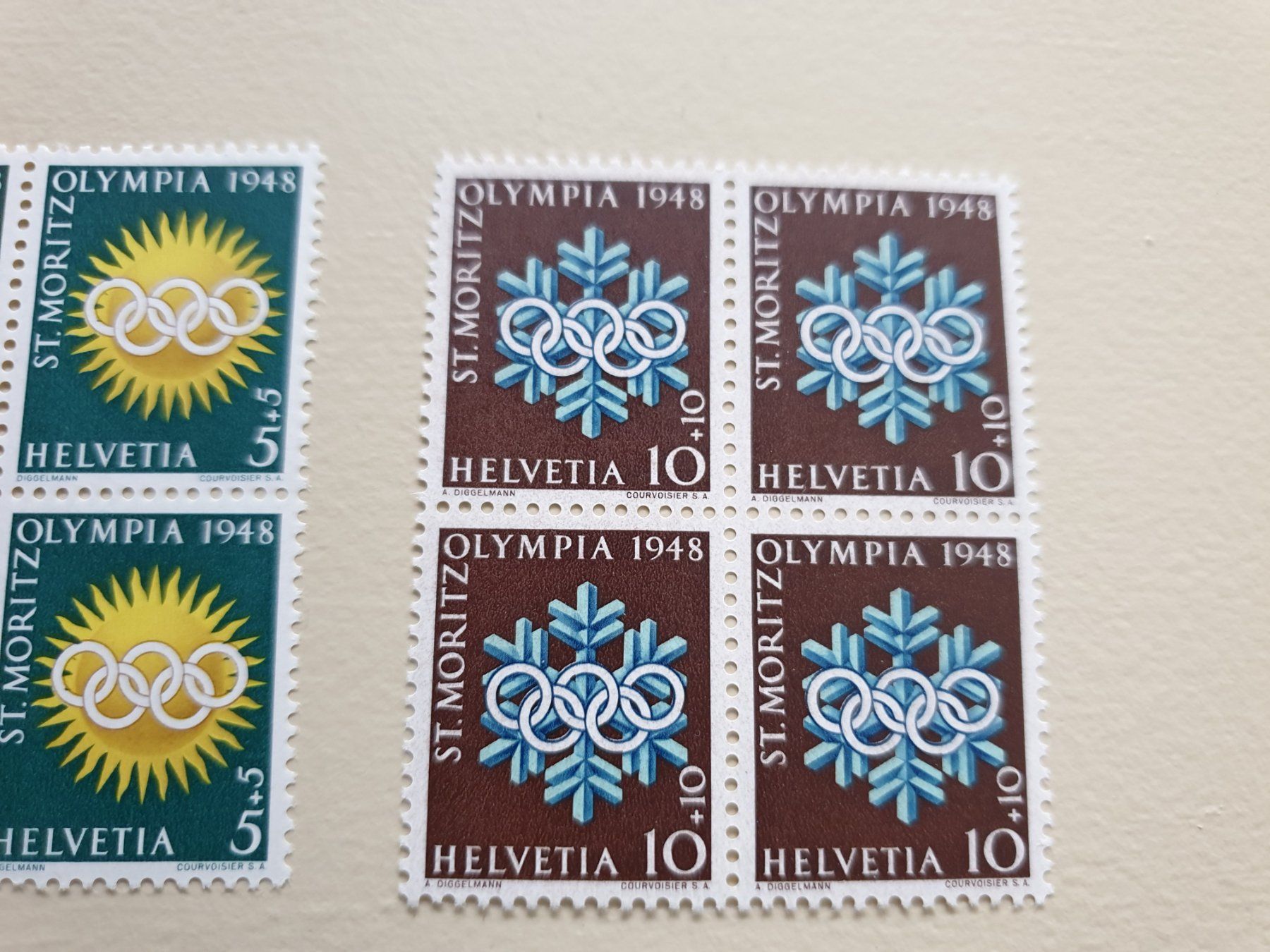 Tutti i francobolli: St.Moritz 4erBlocks Olympia 1948 St. Moritz top postfrisch – Nuovo (secondo la descrizione) da Frauenfeld venduto da Kasico 2