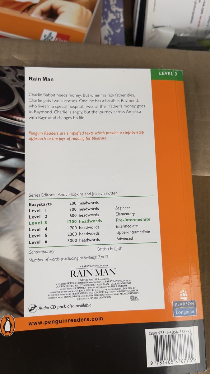 Libri: Vintage "Rain Man" Penguin Reader – Dustin Hoffman! – Usato da Dübendorf venduto da kas_67jv 1