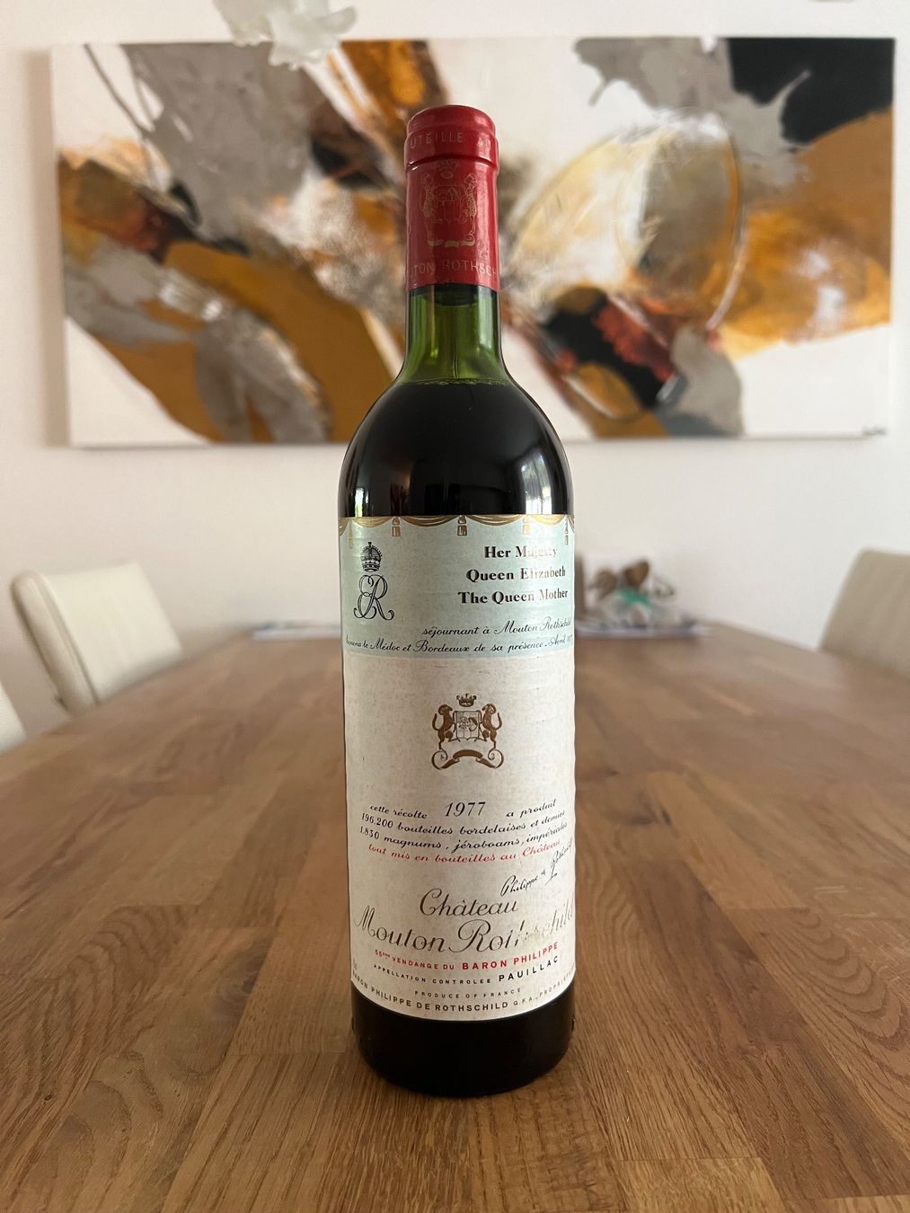 Mouton Rothschild Vino: 1 Fl. Mouton Rothschild 1977 – Nuovo e nell'imballaggio originale da Birmensdorf ZH venduto da Zielasco