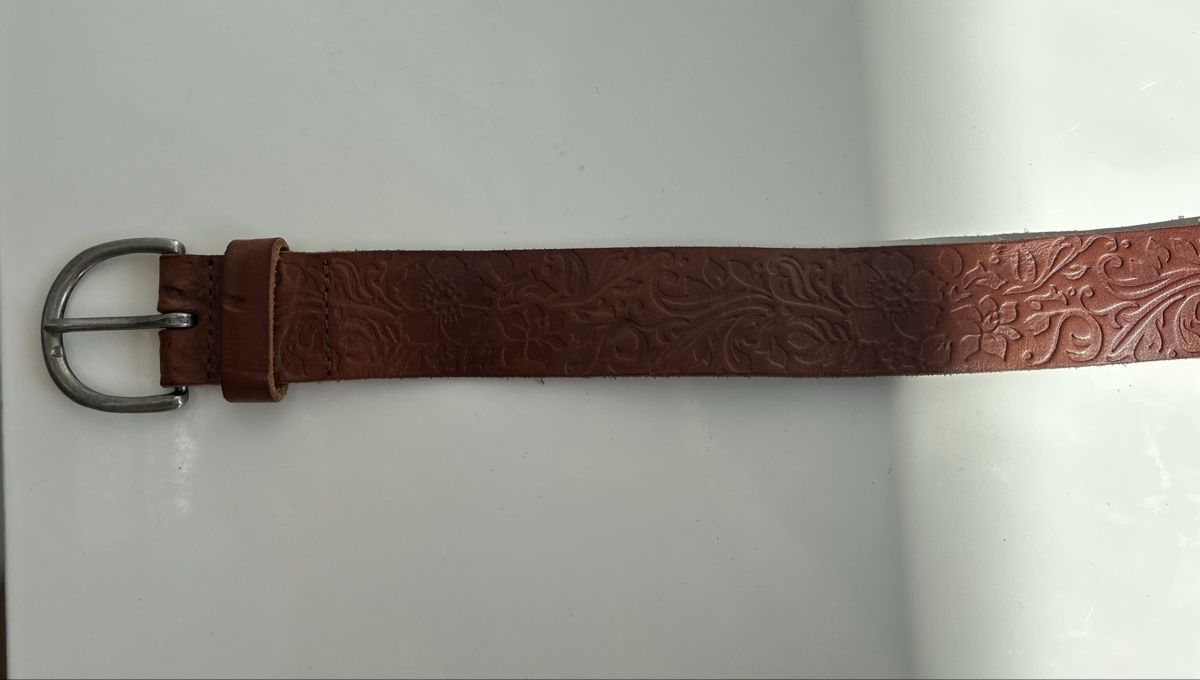 Ceintures: Vintage Leather belt brown embossed pattern – Neuf (Voir description) à Saland par ele_vc96 4