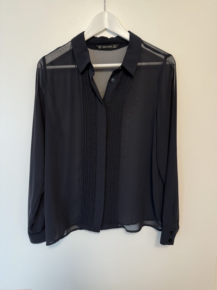 Zara Camicette: Zara Bluse - L - dunkelblau - durchsichtig – Usato da Zug venduto da tami12 2