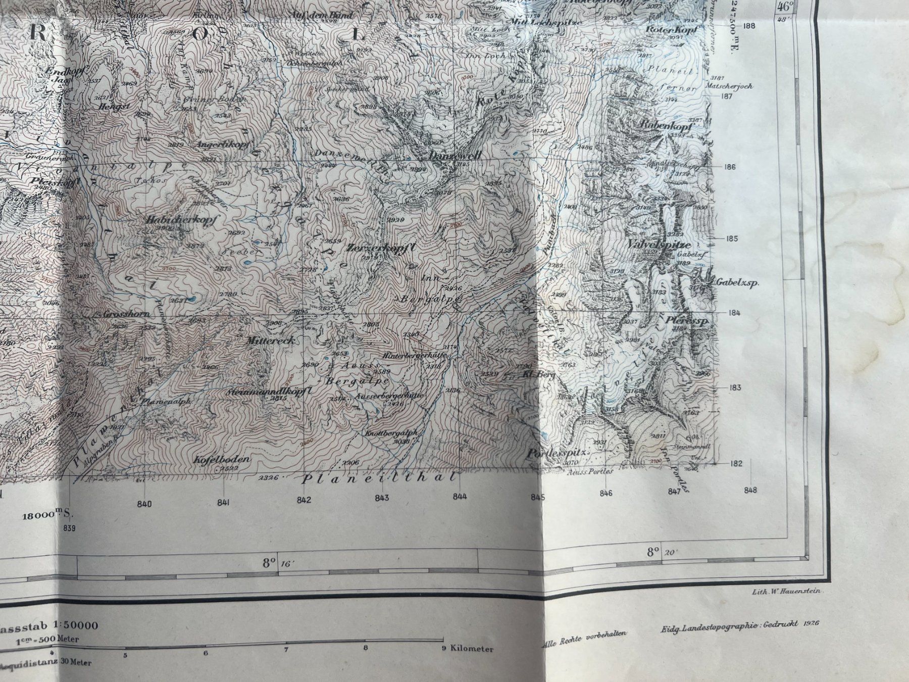 Landkarten & Atlanten: Carte Reschenscheideck 1898-1924, St. Valentin, Tyrol! – Gebraucht aus Savigny von dor_5v9q 5