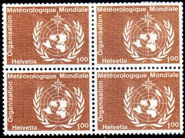 1973 METEOROLOGISCHE WELTORGANISATION GENF 4ERBLOCK ** -OL35