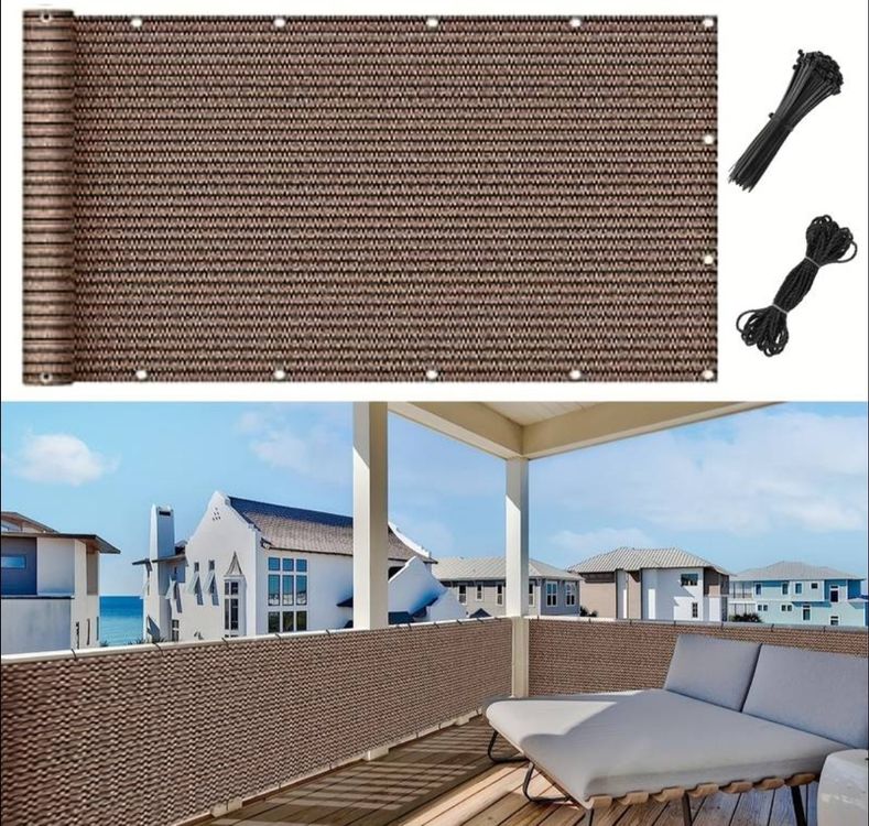 Sichtschutz Netz Balkon, braun/schwarz Kaufen auf Ricardo