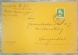 TR59 Enveloppe + Timbre Suisse 1934