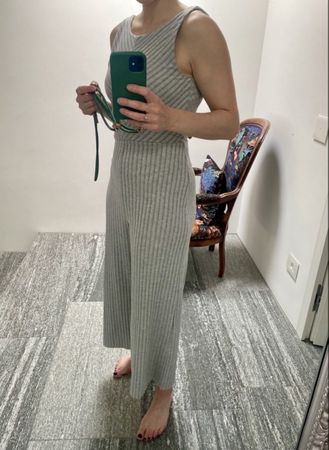 Mango Jumpsuit, size S, light grey, summerly, tie back.