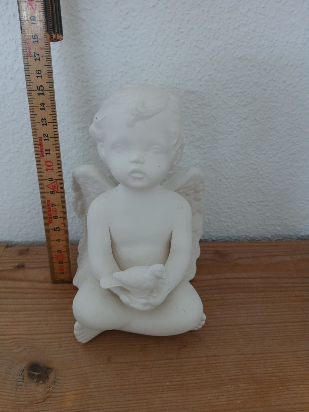 Statuette: Engel Engelsfigur sitzend Taube Engelflügel Kindengel – Usato da Zug venduto da Primawa 4