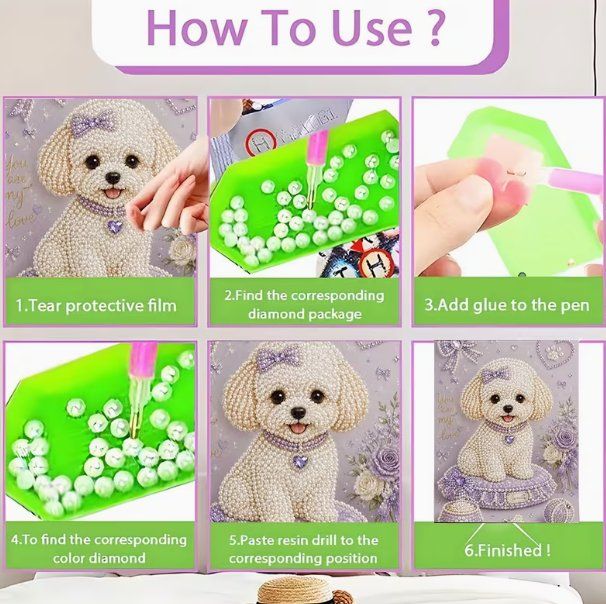 Kit bricolage: Diamond Painting Bichon Frisé-9-Perlen-726 – Nuovo e nell'imballaggio originale da Obergösgen venduto da Diydiamant 3
