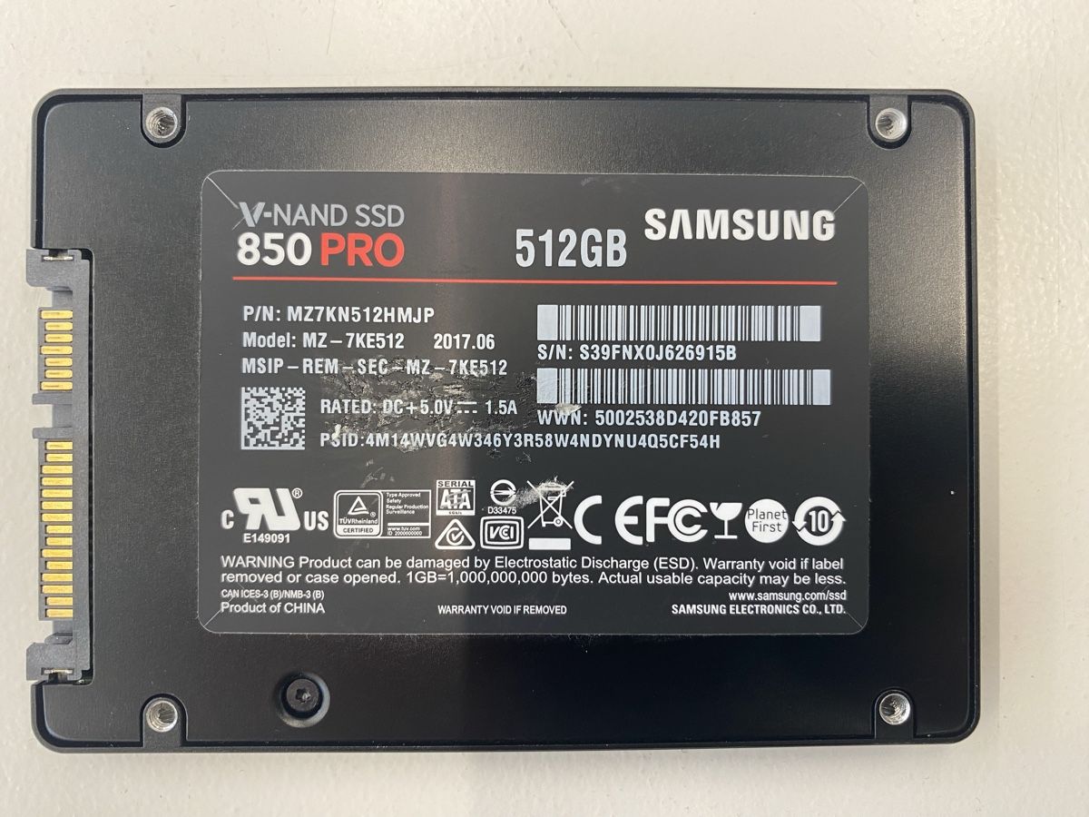 Samsung Harddisks: SSD Samsung 850 Pro 512gb – Gebraucht aus Nyon von nycomnyon
