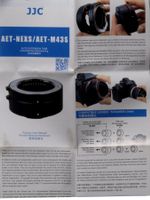 Autom. Zwischenringsatz für SONY NEX - für Macroaufnahmen