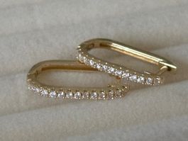Luxus Elegante Creolen  Ohrstecker Farbe Gold