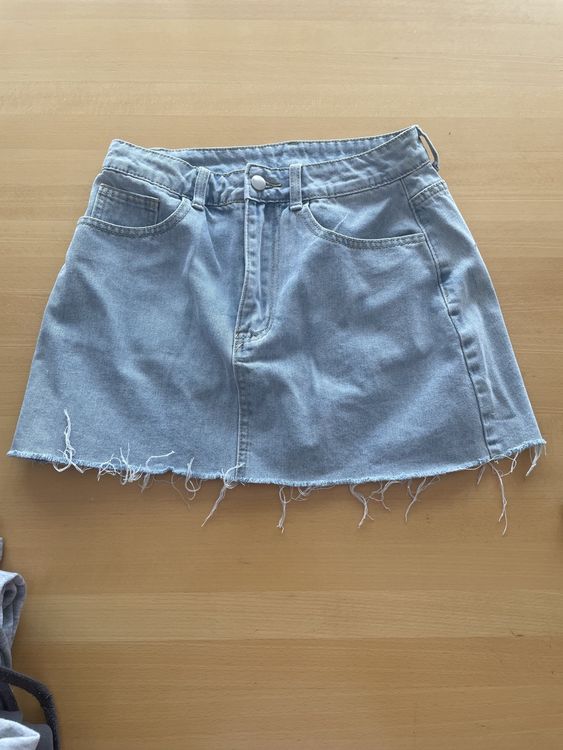 Mini Jupe En Jean Déchiré Sunset & Spring, Bleu, Taille S, Très Bon état
