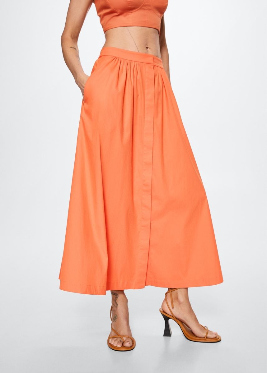 Mango Röcke: Mango Orange Flared Midi Skirt Size S – Gebraucht aus Zürich von ann_in_zuri