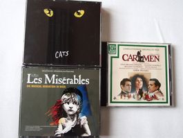 Musical CD's Cats, Carmen, Les Miserables