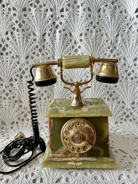 Vintage Telefon Deko – Antikes Wählscheibentelefon Aus Harz, Ca. 26x23x13 Cm, Für Retro-Deko Zu Hause Oder Im Büro
