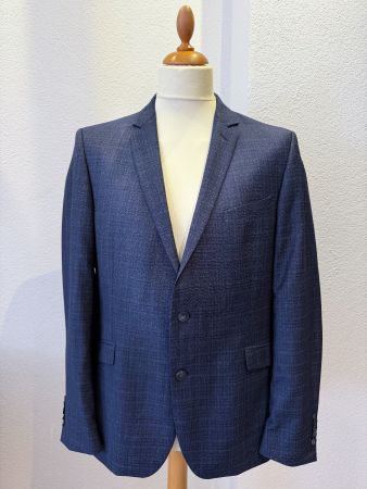 Strellson Sakko Gr. 50 Blau kariert Marzotto Stoff Italien