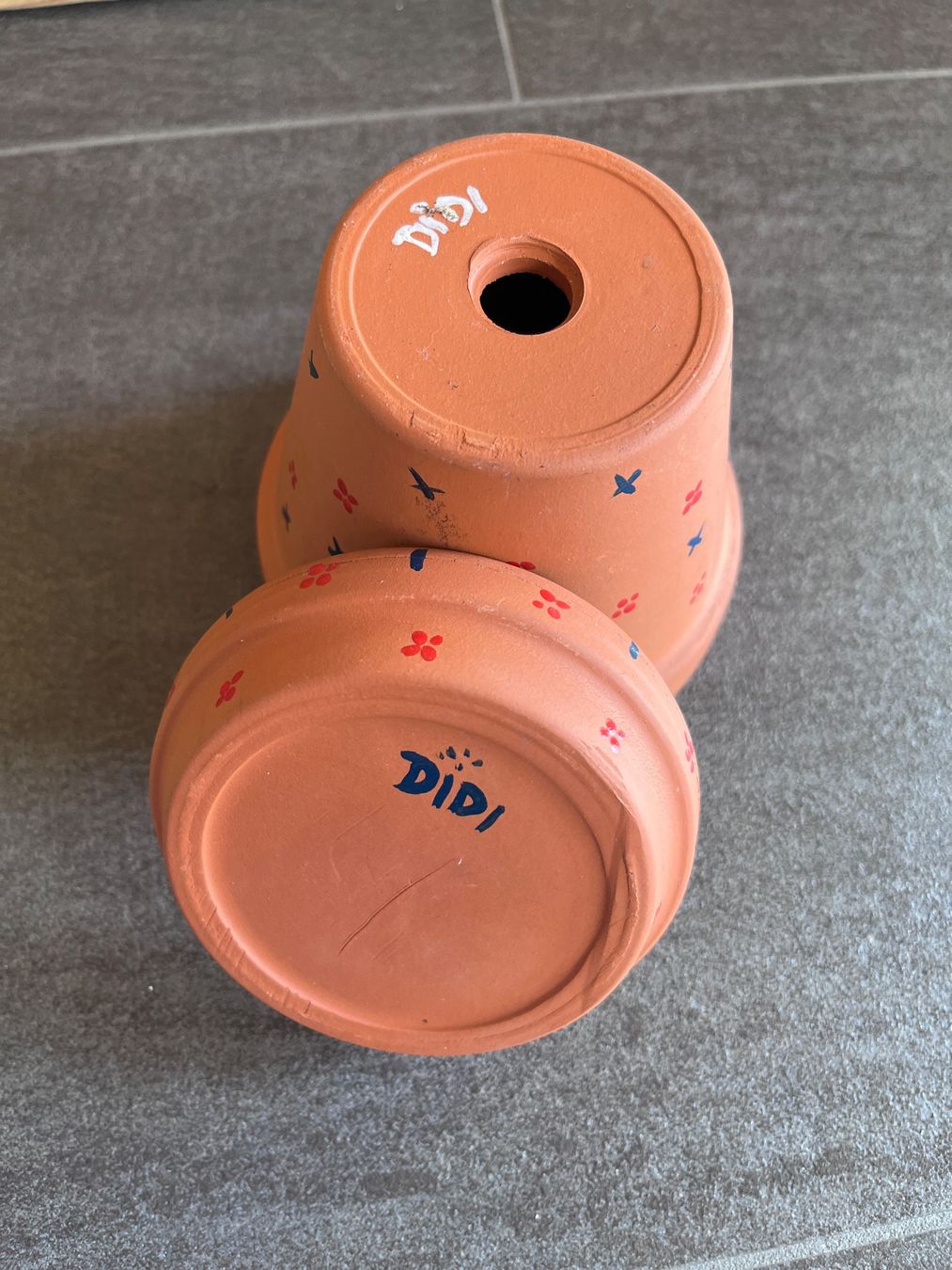 Vasi per fiori: Handbemalter Blumentopf mit passendem Unterteller – Nuovo (secondo la descrizione) da Stein AR venduto da PetraF0102 2